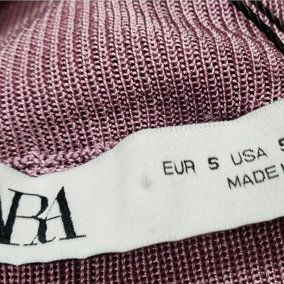 Zara Purple Ribbed Tunic Top - Picture 5 of 7